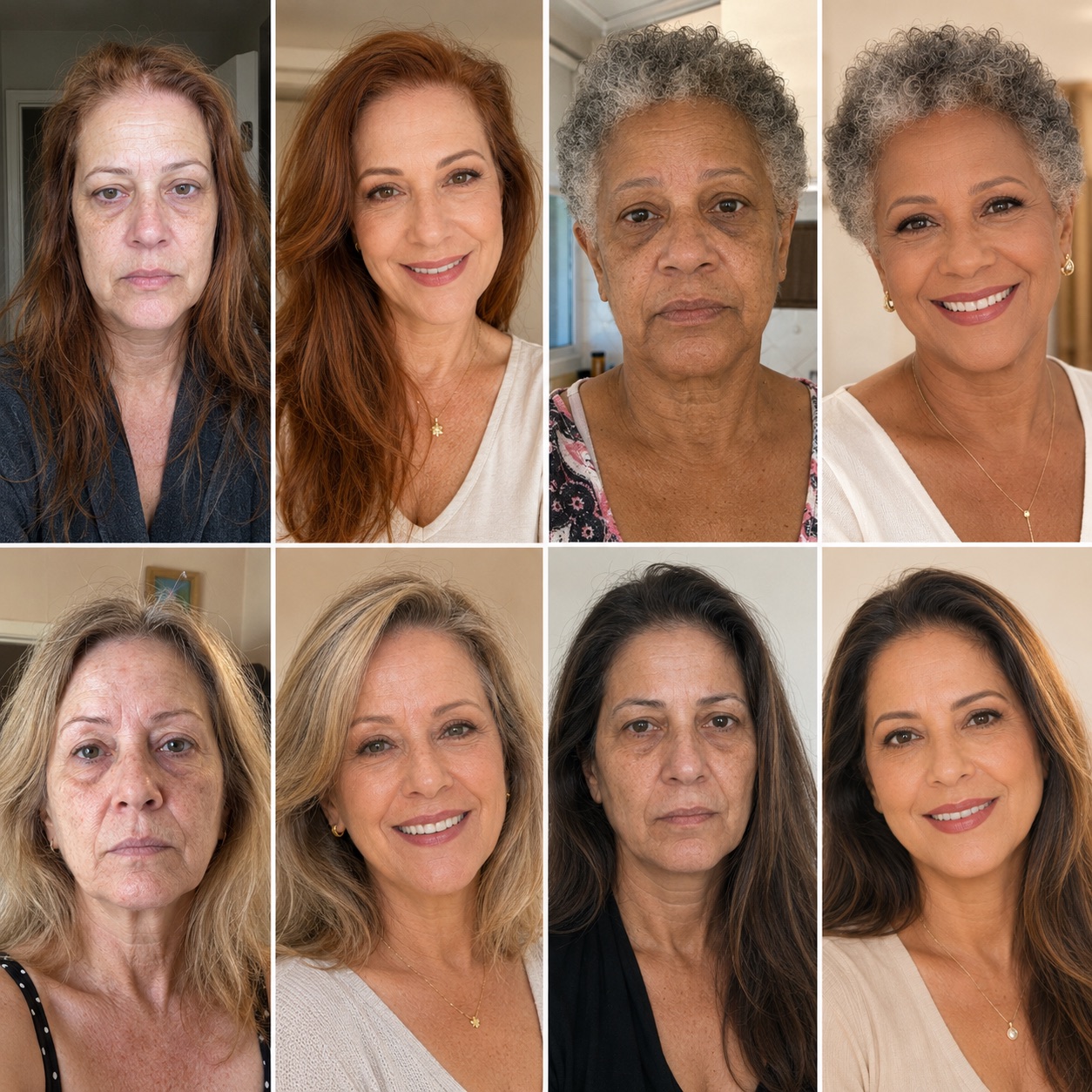 Antes e depois — mulheres reais com o Protocolo Glow